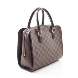 Louis Vuitton Triana Handbag Canvas Leather Damier Brown